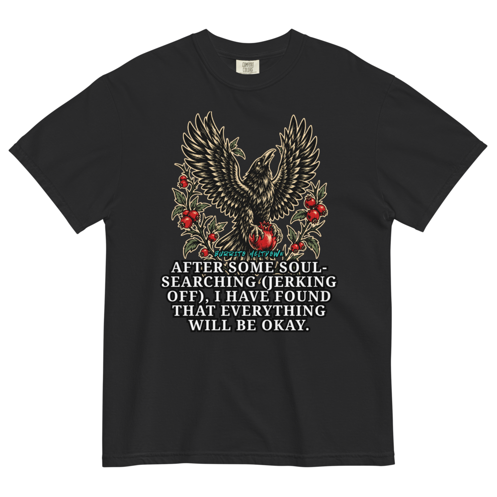 Everything Will Be Okay – Raven and Red Berries Tee Mockup
