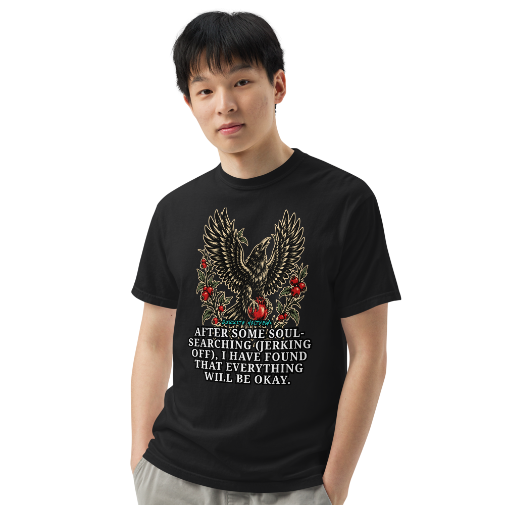 Everything Will Be Okay – Raven and Red Berries Tee Mockup
