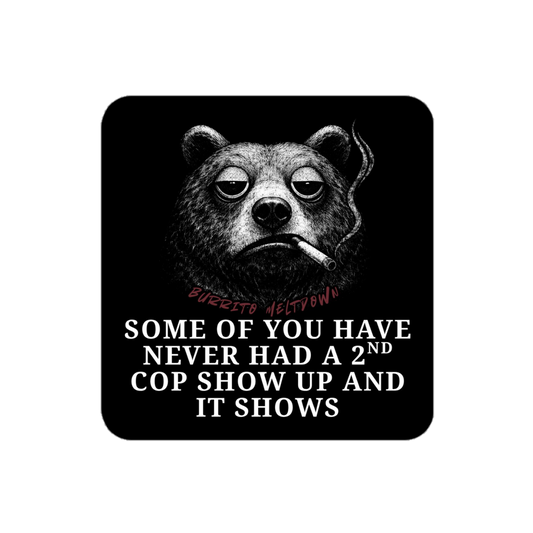 2nd Cop – Smoking Bear Sticker mockup