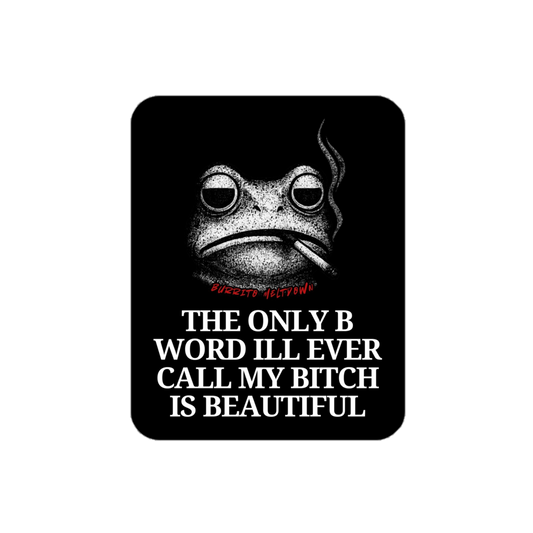 Beautiful – Smoking Frog Sticker mockup