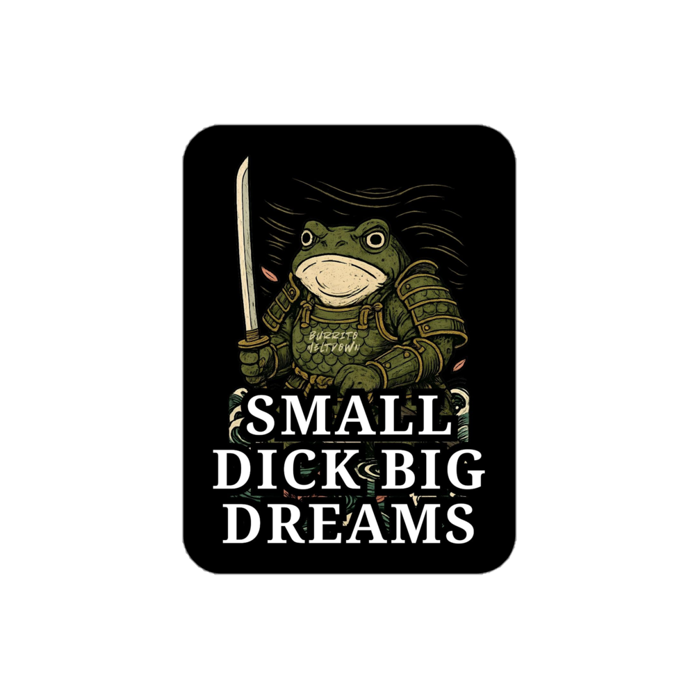 Big Dreams – Samurai Frog Sticker mockup