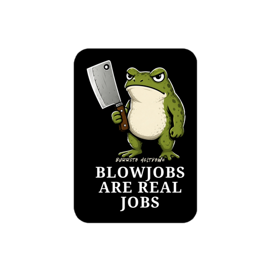 Blowjobs Are Real Jobs – Cleaver Frog Sticker mockup