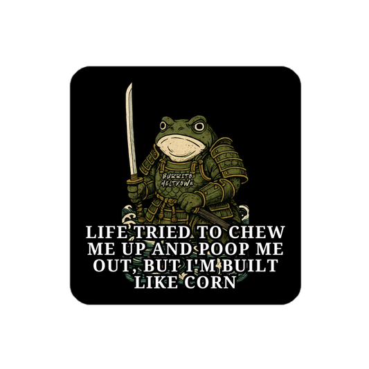 Built Like Corn- Frog Sticker mockup
