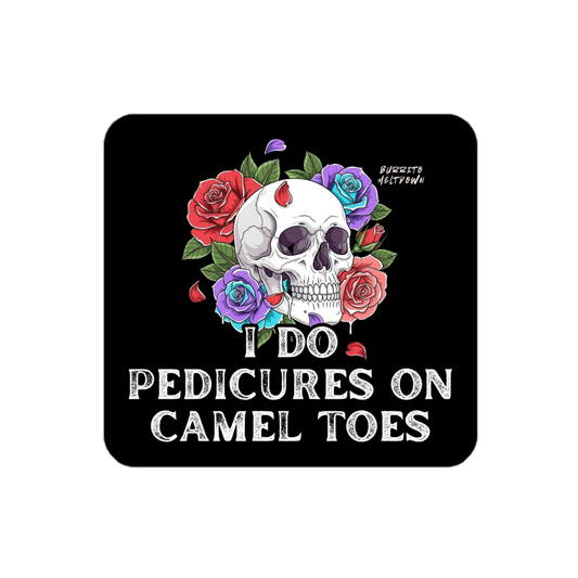 Camel Toe Pedicure – Skull and Roses Sticker mockup