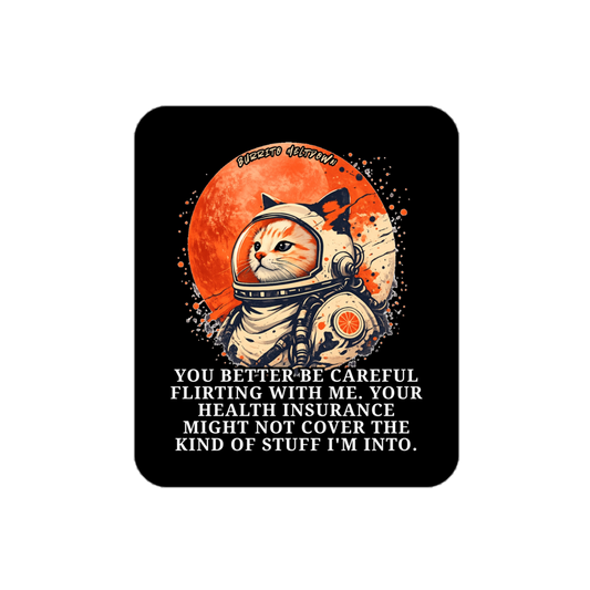 Careful Flirting With Me – Astronaut Cat Sticker mockup