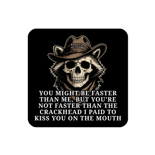 Crackhead Kiss – Cowboy Skull Sticker mockup