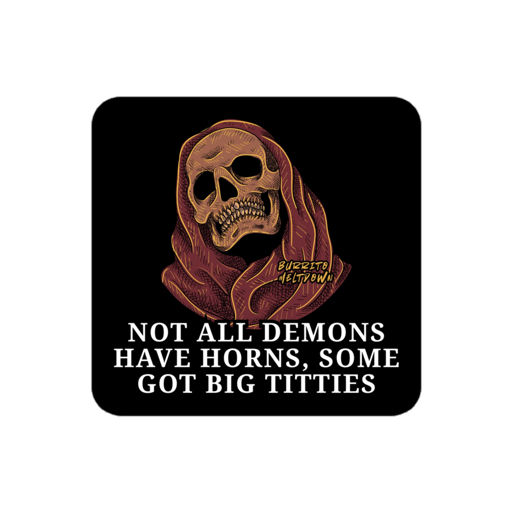 Demons With Big Titties – Skull Sticker mockup