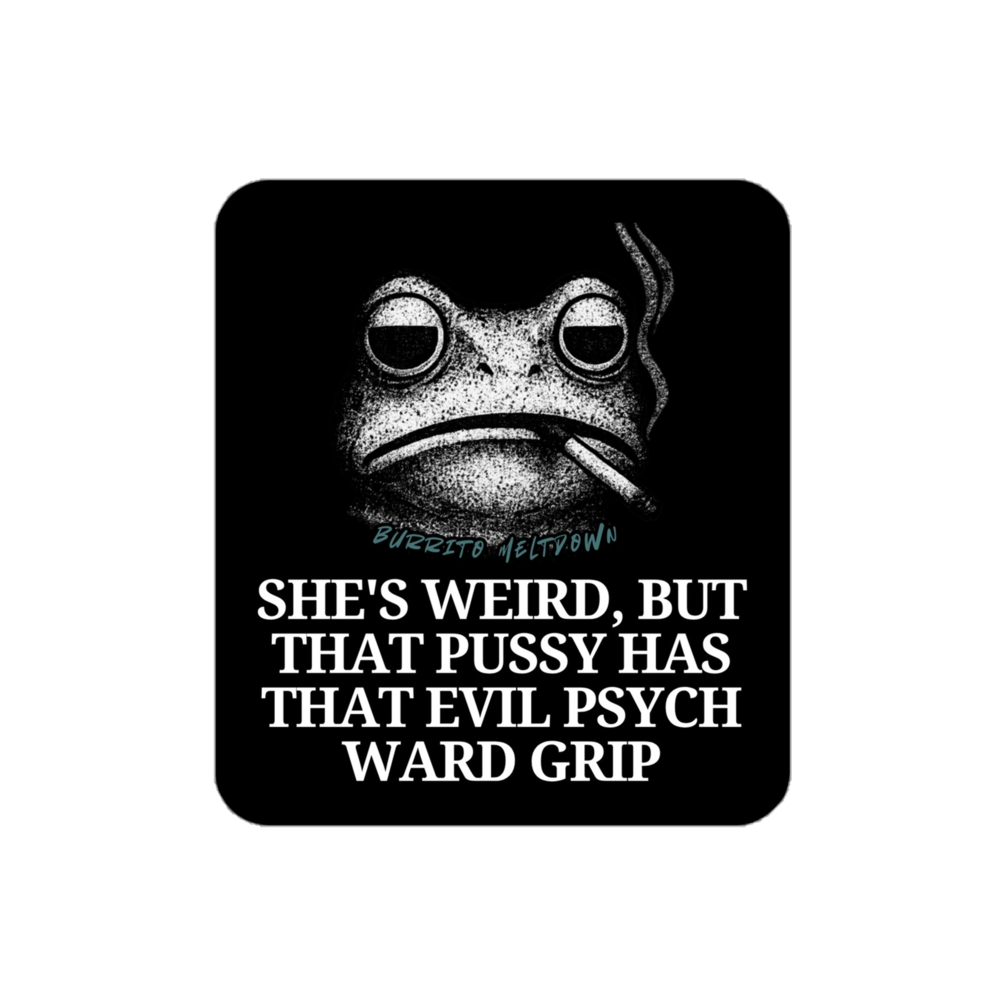 Evil Psych Ward Grip – Smoking Frog Sticker mockup