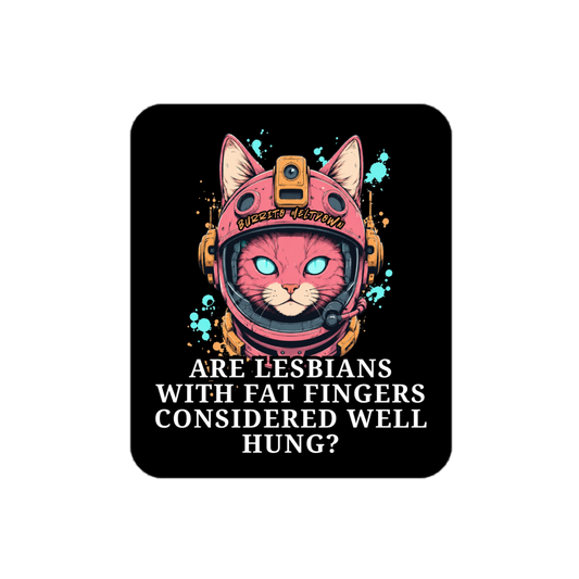Fat Fingers – Racer Cat Sticker mockup