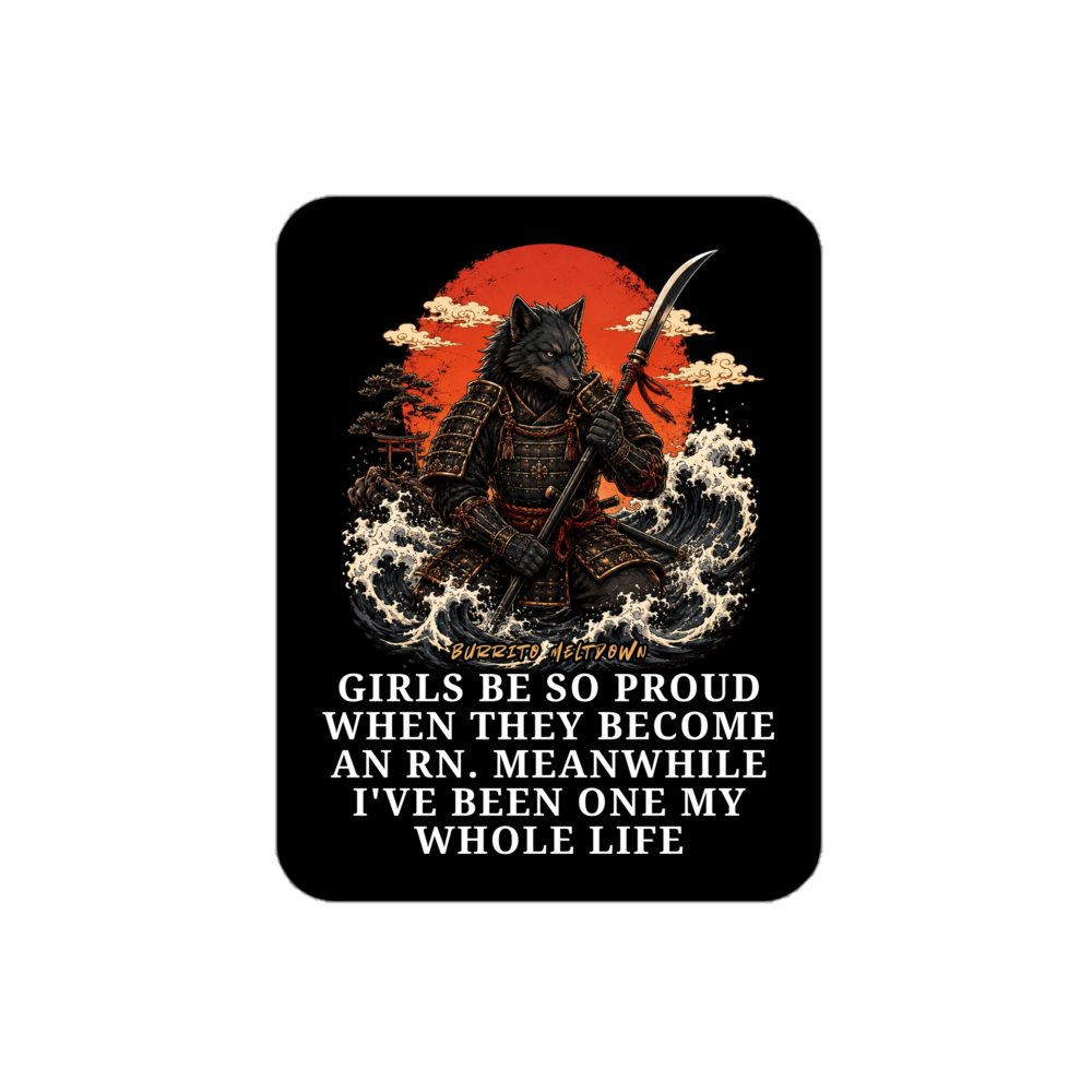 Girls Be So Proud – Samurai Cat Sticker mockup