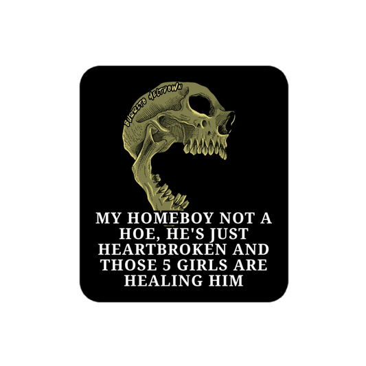 Homeboy Not a Hoe – Screaming Skull Sticker mockup