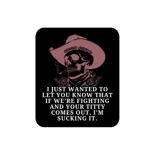 If We're Fighting – Bandit Cowboy Skull Sticker mockup