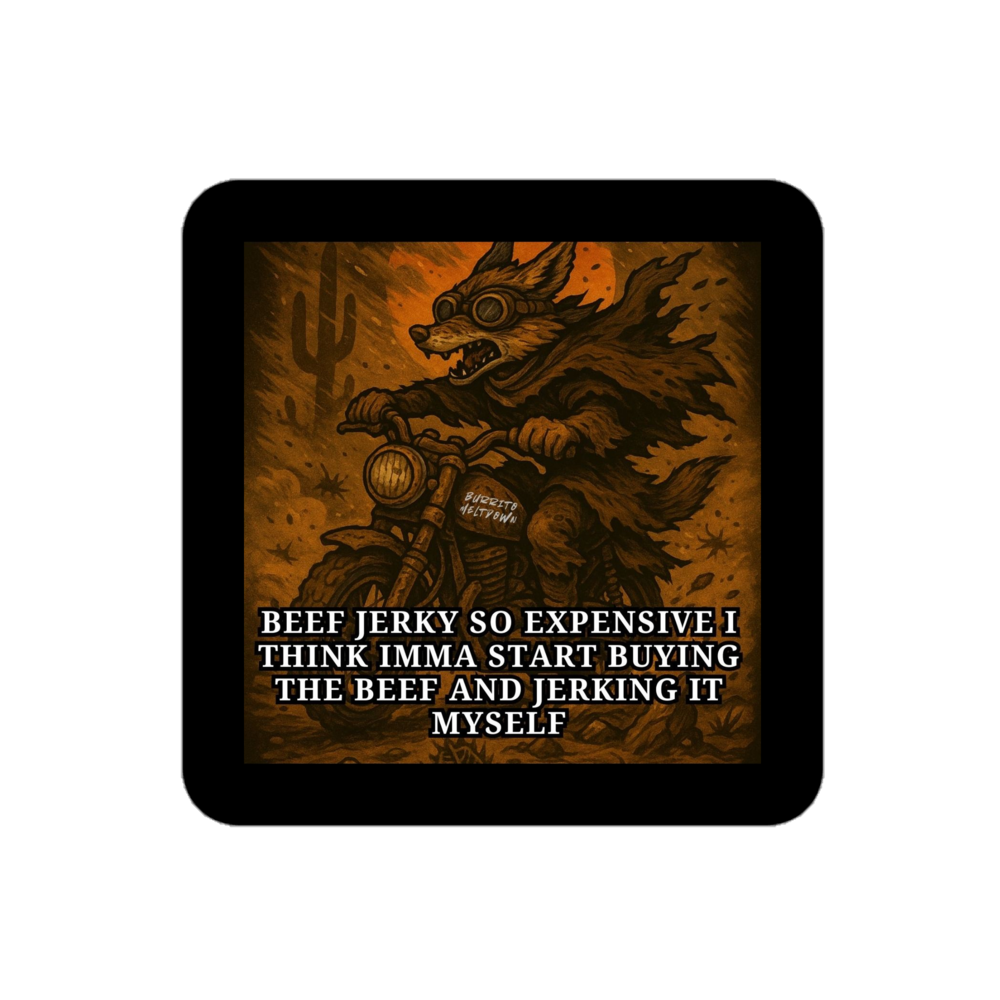 Jerking It Myself – Wolf Rider Sticker mockup