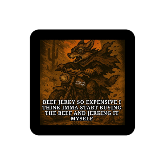 Jerking It Myself – Wolf Rider Sticker mockup