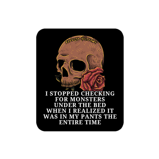 Monster In My Pants – Skull Sticker mockup