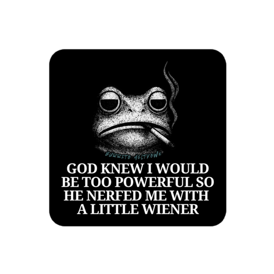 Nerfed Me With Little Wiener – Frog Smoking Sticker mockup
