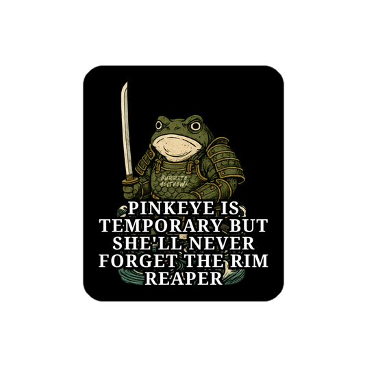 Pinkeye Is Temporary – Samurai Frog Sticker mockup