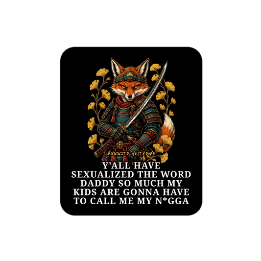 Sexualized The Word Daddy – Samurai Fox Sticker mockup