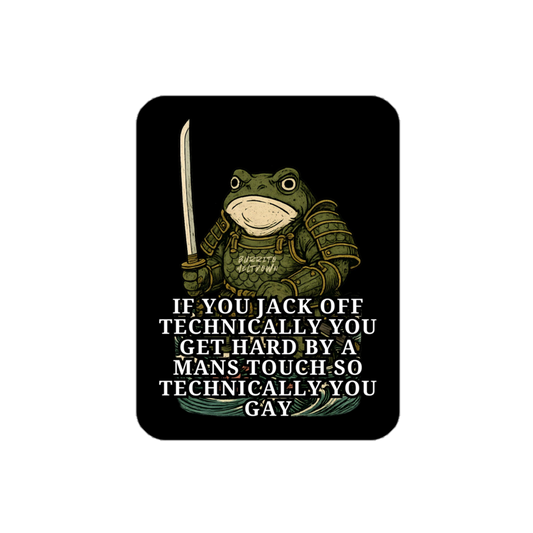 Technically You Gay – Samurai Frog Sticker mockup