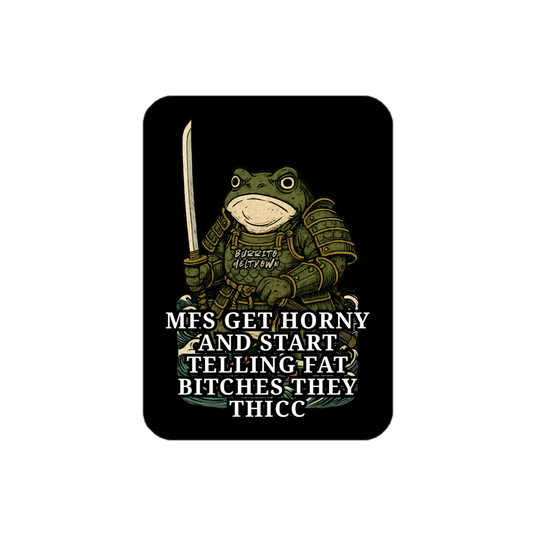 Telling Everybody They Thicc – Samurai Frog Sticker mockup