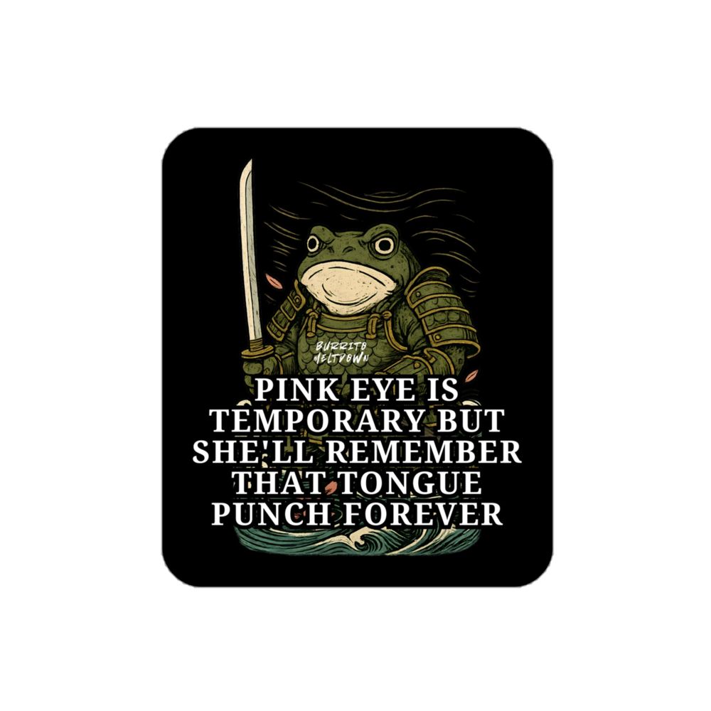 Tongue Punch Legacy – Samurai Frog Sticker mockup