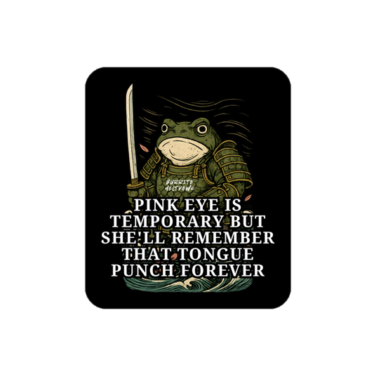 Tongue Punch Legacy – Samurai Frog Sticker mockup