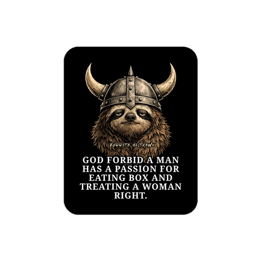 Treating A Woman Right – Viking Raccoon Sticker mockup