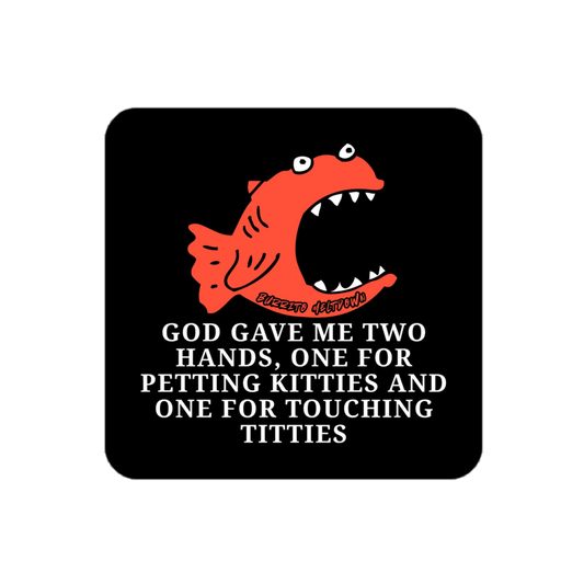 Two Hands for Kitties and Titties – Screaming Fish Sticker mockup
