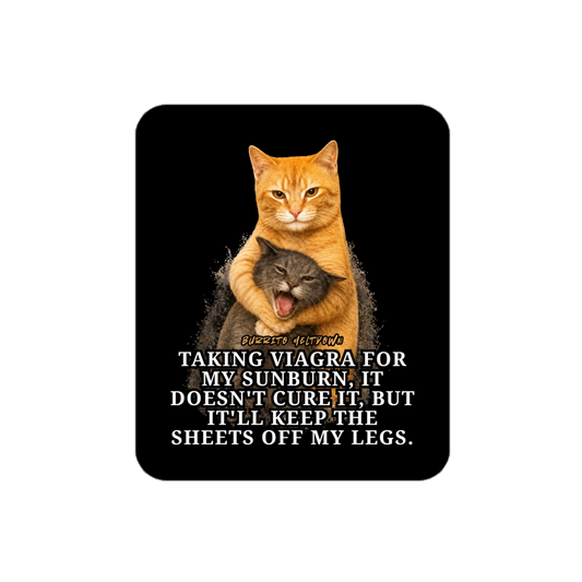 Viagra For My Sunburn – Cat Sticker mockup