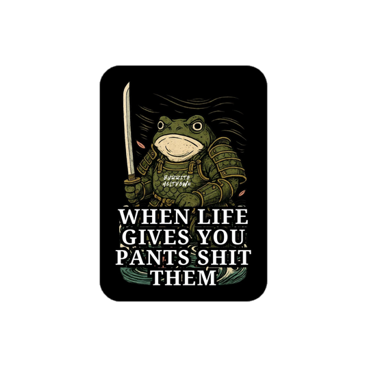 When Life Gives You Pants – Samurai Frog Sticker mockup