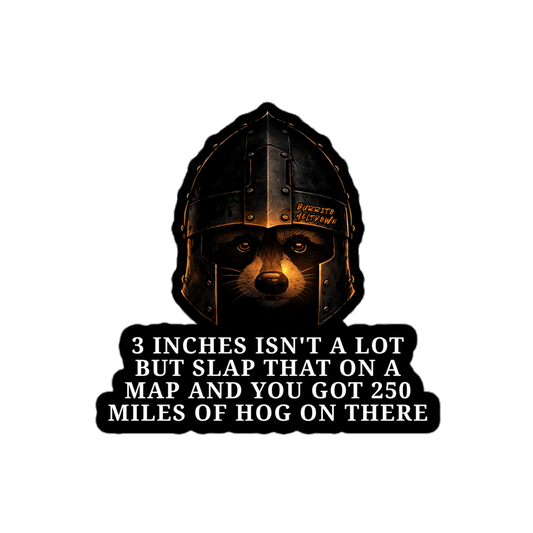 3 Inches of Hog – Knight Raccoon Sticker Mockup