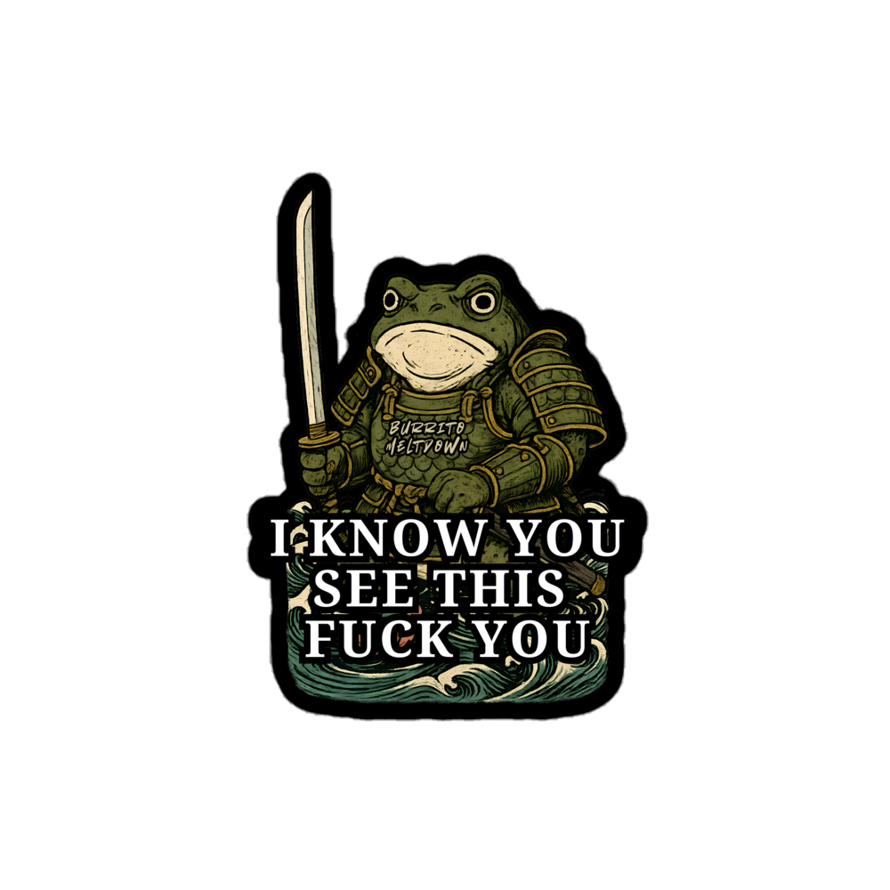 I Know You See This – Frog Sticker Mockup