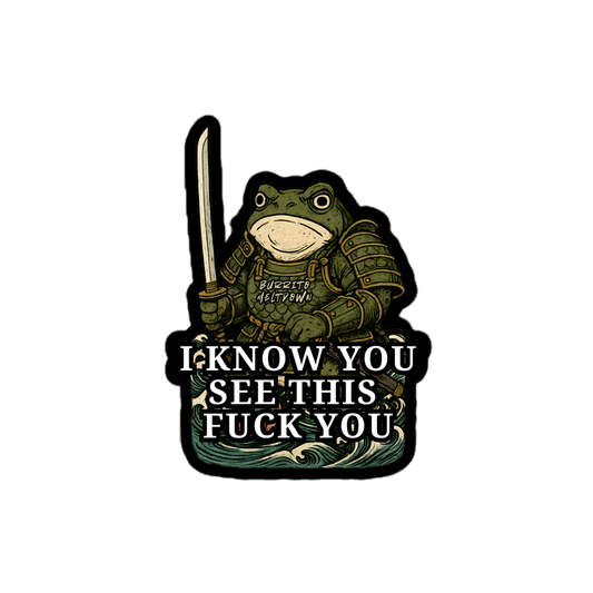 I Know You See This – Frog Sticker Mockup