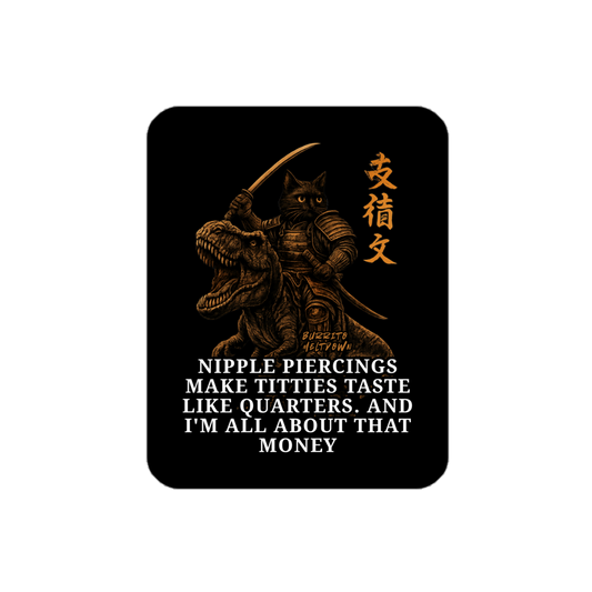 All About That Money – Samurai Cat Sticker Mockup