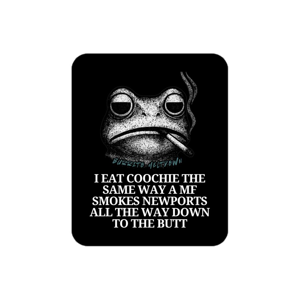 All The Way Down To The Butt – Smoking Frog Sticker Mockup