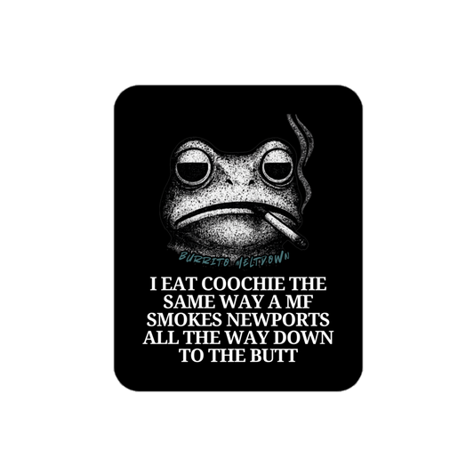 All The Way Down To The Butt – Smoking Frog Sticker Mockup