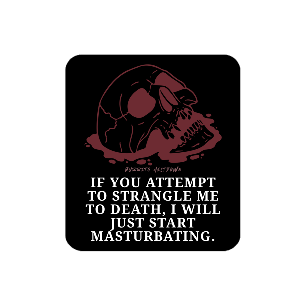 Attempt To Strangle Me – Skull Sticker Mockup
