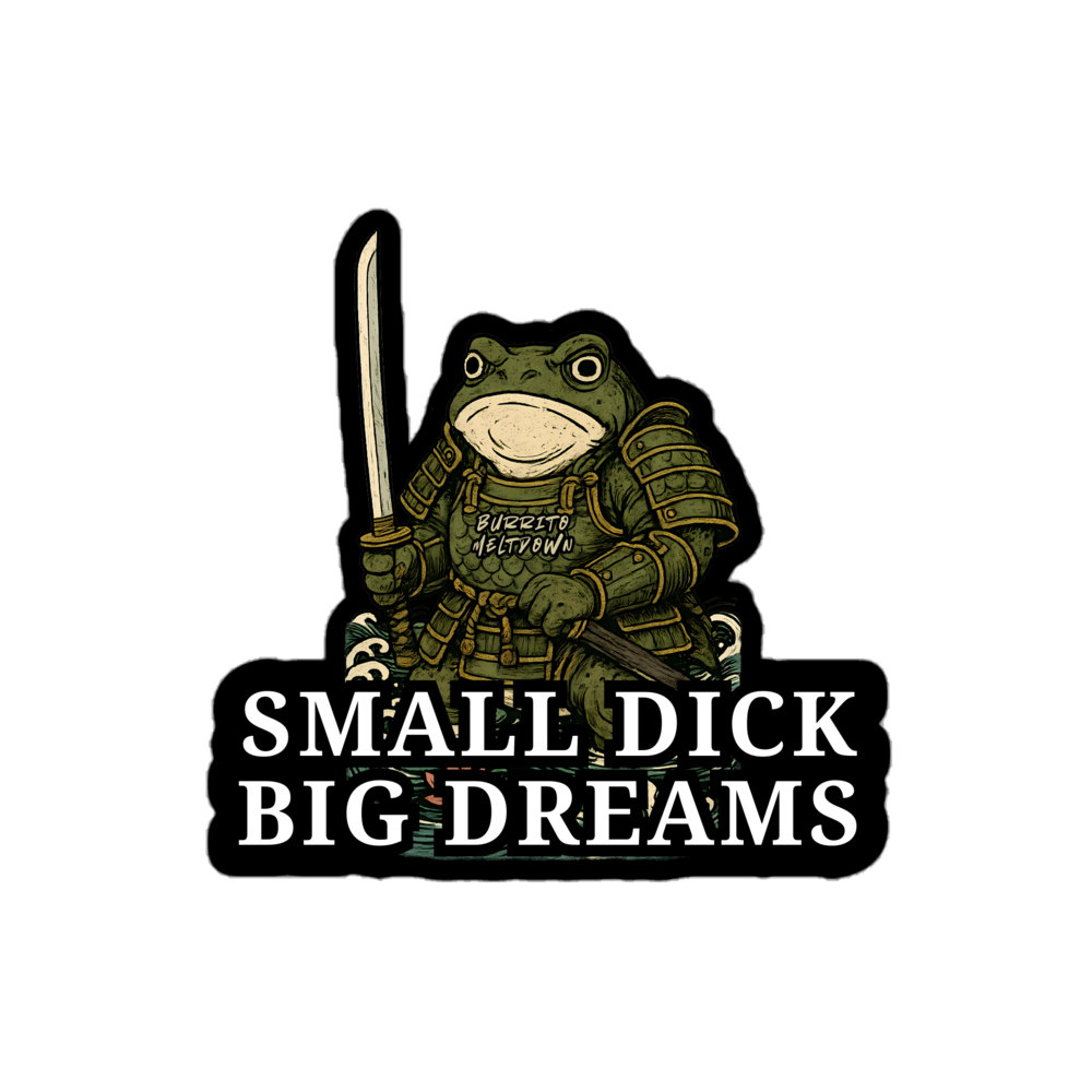 Big Dreams – Samurai Frog Sticker Mockup