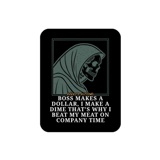 Boss Makes A Dollar – Reaper Skull Sticker Mockup