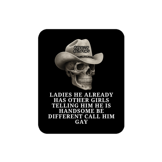 Call Him Gay – Cowboy Skull Sticker Mockup