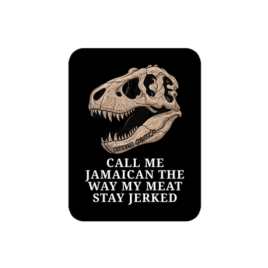 Call Me Jamaican – T-Rex Skull Sticker Mockup