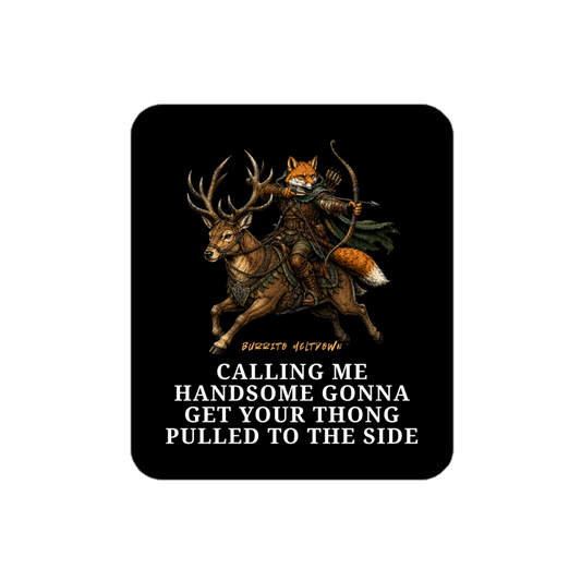 Calling Me Handsome – Fox Archer Sticker Mockup