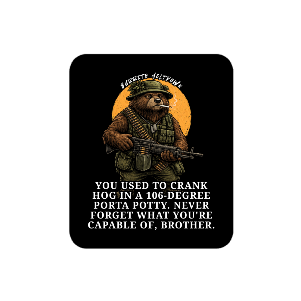 Crank Hog In A Porta Potty – Soldier Bear Sticker Mockup