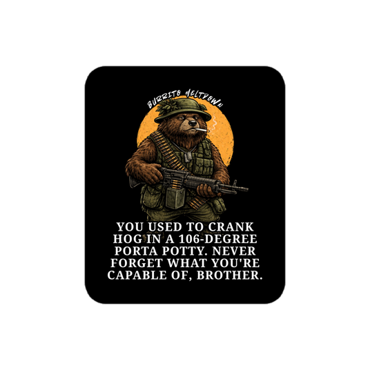 Crank Hog In A Porta Potty – Soldier Bear Sticker Mockup