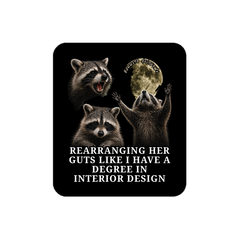 Degree In Interior Design – Howling Raccoons Sticker Mockup