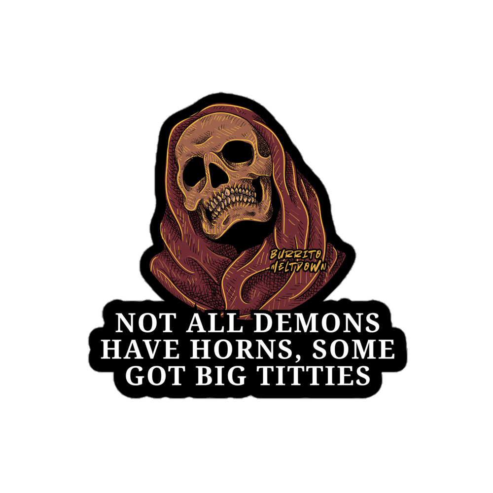 Demons With Big Titties – Skull Sticker Mockup