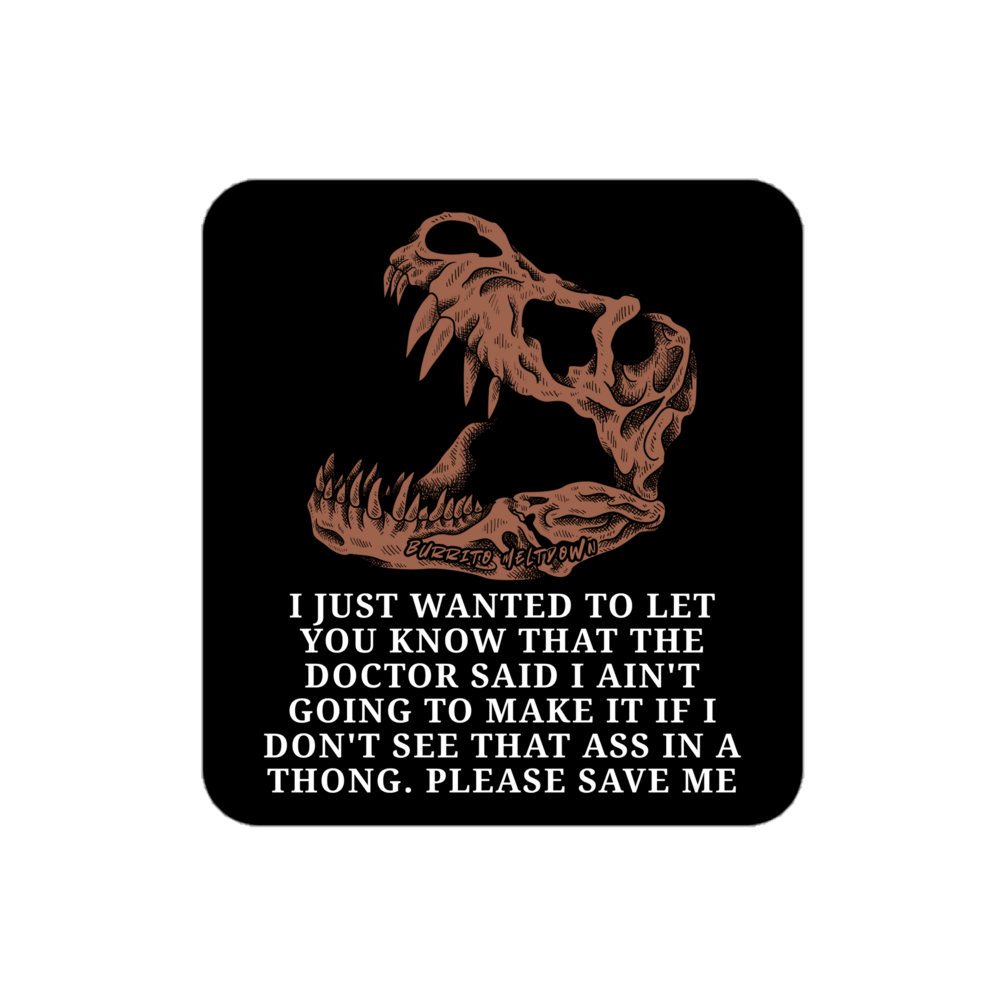 Doctor's Orders – T-Rex Skull Sticker Mockup