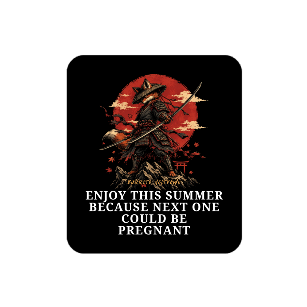 Enjoy This Summer – Samurai Fox Sticker Mockup