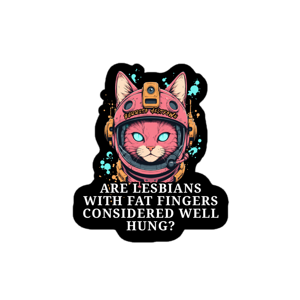 Fat Fingers – Racer Cat Sticker Mockup