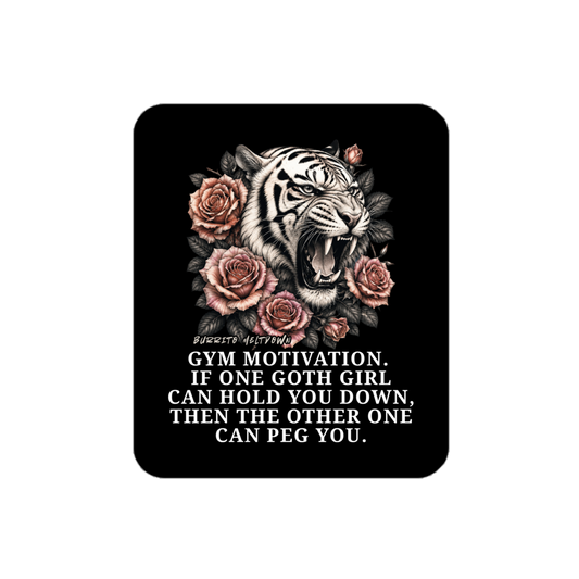 Gym Motivation Goth Girl – White Tiger Sticker Mockup